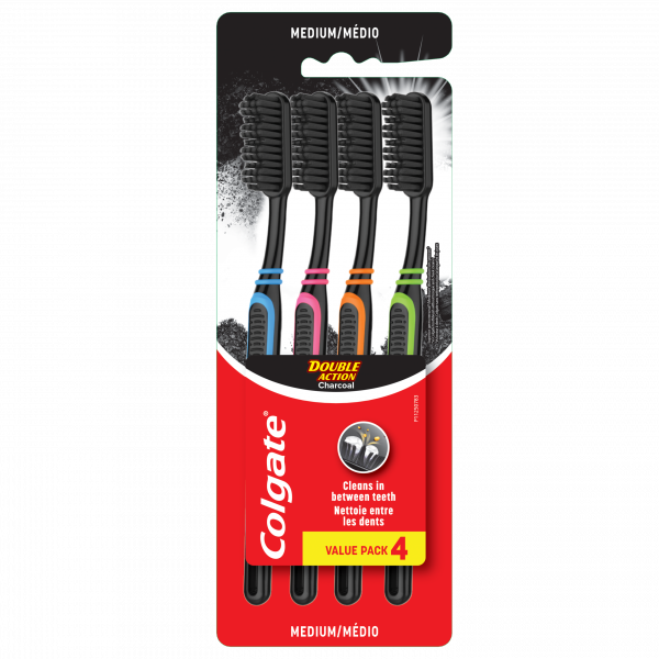 Colgate double action charcoal 4 pack toothbrush